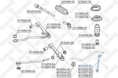 Stellox 56-53025-SX тяга / стойка, стабилизатор на KIA RIO универсал (DC)