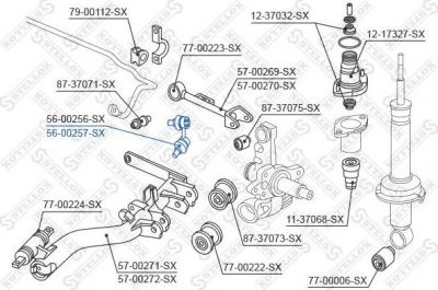 STELLOX 56-00257-SX_тяга стабилизатора заднего правая! Honda CR-V 2.0/2.2CTDi 01> (5600257SX)