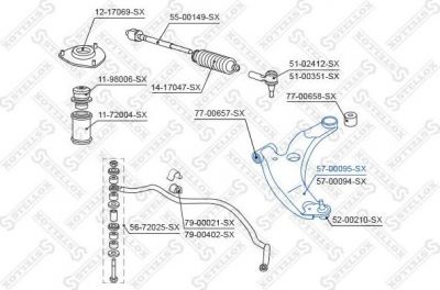 STELLOX Рычаг независимой подвески колеса, подвеска колеса (57-00095-SX)