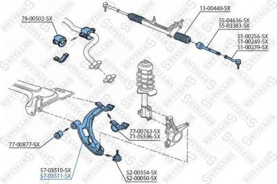 Stellox 57-03511-SX рычаг независимой подвески колеса, подвеска колеса на FIAT DOBLO Cargo (223)