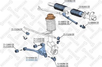 Stellox 57-03663-SX рычаг независимой подвески колеса, подвеска колеса на AUDI 80 Avant (8C, B4)