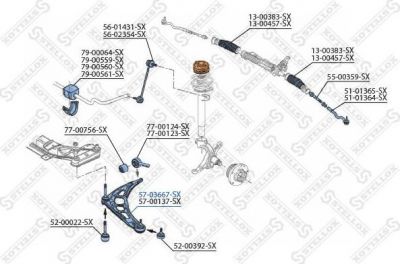 Stellox 57-03667-SX рычаг независимой подвески колеса, подвеска колеса на Z3 (E36)