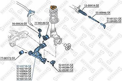 Stellox 57-03718-SX рычаг независимой подвески колеса, подвеска колеса на PEUGEOT BOXER фургон (230L)