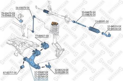 STELLOX Рычаг независимой подвески колеса, подвеска колеса (57-03750-SX)