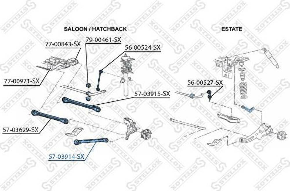 Stellox 57-03914-SX рычаг независимой подвески колеса, подвеска колеса на JAGUAR X-TYPE Estate (CF1_)