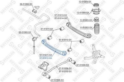 Stellox 57-51012-SX рычаг независимой подвески колеса, подвеска колеса на HYUNDAI ACCENT II седан (LC)
