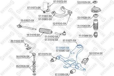 Stellox 57-51065-SX рычаг независимой подвески колеса, подвеска колеса на HYUNDAI SONATA IV (EF)