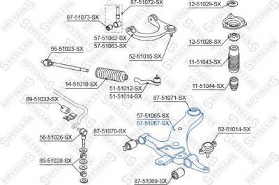 Stellox 57-51067-SX рычаг независимой подвески колеса, подвеска колеса на HYUNDAI SONATA IV (EF)