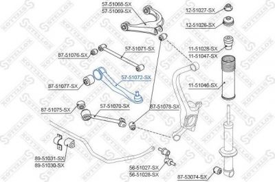 Stellox 57-51072-SX рычаг независимой подвески колеса, подвеска колеса на HYUNDAI SONATA IV (EF)