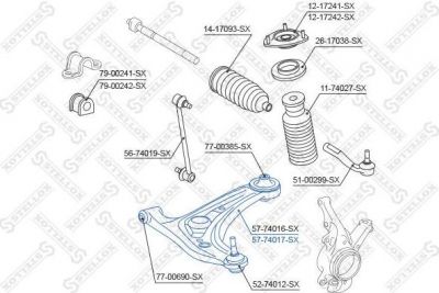 Stellox 57-74017-SX рычаг независимой подвески колеса, подвеска колеса на NISSAN MICRA III (K12)