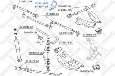 Stellox 57-98110-SX маятниковый рычаг на TOYOTA HILUX II пикап (LN8_, RN5_, LN6_, YN6_, YN5_, LN5_, RN6_)