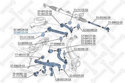 STELLOX 57-00125-SX рычаг передний верхний правый! Audi A6 all 04>/A8, VW Phaeton all 02> (5700125SX)