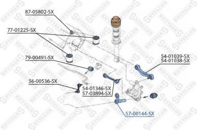 STELLOX 57-00144-SX рычаг задней подвески нижний! E39/E60/E61 95>/E38/E65/E66 94> (5700144SX)