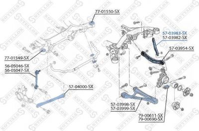 STELLOX 57-03983-SX_рычаг задней подвески верхний левый! Audi Q7, VW Touareg all 02> (5703983SX)