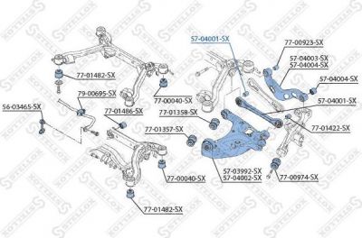 STELLOX 57-04001-SX рычаг заднего развала! Audi A4/Avant all 01> (5704001SX)