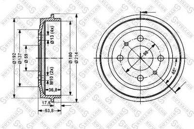 Stellox 6025-2309-SX тормозной барабан на FIAT PUNTO (188)