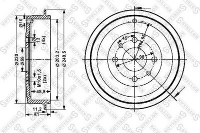 Stellox 6025-2314-SX тормозной барабан на FIAT BRAVA (182)