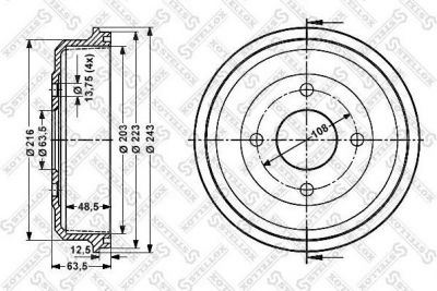 Stellox 6025-2532-SX тормозной барабан на FORD MONDEO I седан (GBP)