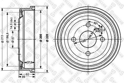 Stellox 6025-3605-SX тормозной барабан на OPEL ASTRA F Наклонная задняя часть (53_, 54_, 58_, 59_)