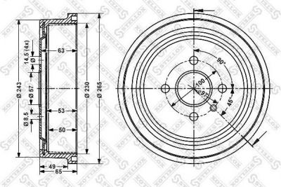 Stellox 6025-3614-SX тормозной барабан на OPEL ASTRA G универсал (F35_)