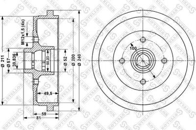 Stellox 6025-4709-SX тормозной барабан на VW PASSAT Variant (3A5, 35I)