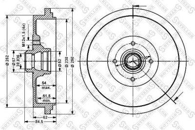 Stellox 6025-4719-SX тормозной барабан на VW PASSAT Variant (3A5, 35I)