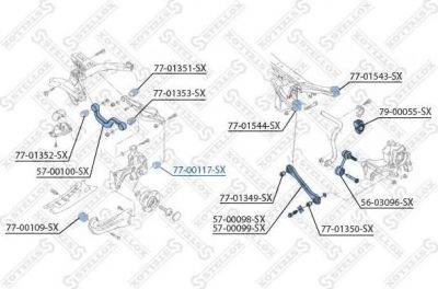 Stellox 77-00117-SX подвеска, рычаг независимой подвески колеса на SKODA SUPERB универсал (3T5)