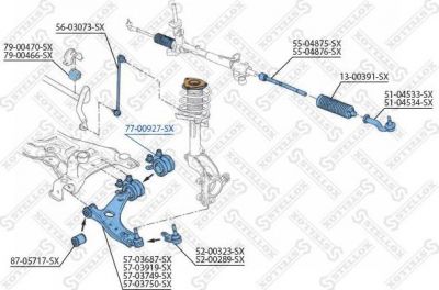 Stellox 77-00927-SX подвеска, рычаг независимой подвески колеса на FORD FOCUS II кабрио