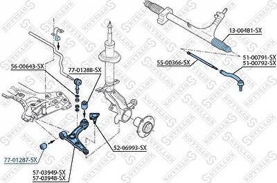 Stellox 77-01287-SX подвеска, рычаг независимой подвески колеса на FIAT DUCATO фургон (250, 290)