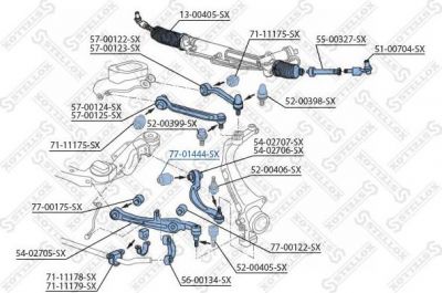 Stellox 77-01444-SX подвеска, рычаг независимой подвески колеса на AUDI A8 (4E_)