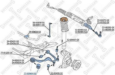 STELLOX 77-00969-SX_сайлентблок пер. рычага! к-кт E81/E87/E91/E90 all 04> (7700969SX)