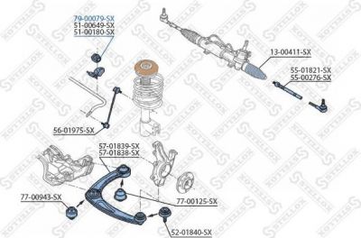 Stellox 79-00079-SX опора, стабилизатор на PEUGEOT 308 (4A_, 4C_)