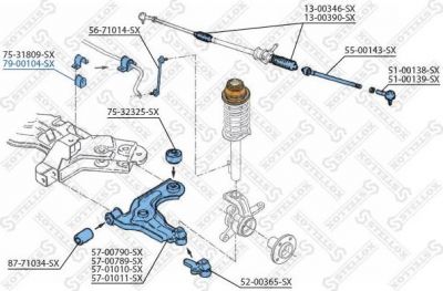 Stellox 79-00104-SX опора, стабилизатор на FORD FIESTA IV (JA_, JB_)
