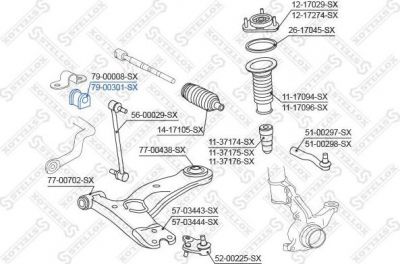 Stellox 79-00301-SX опора, стабилизатор на TOYOTA RAV 4 III (ACA3_, ACE_, ALA3_, GSA3_, ZSA3_)