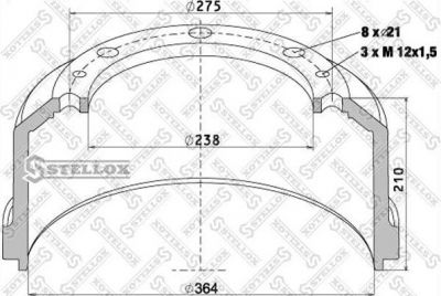 Stellox 85-00007-SX тормозной барабан на MERCEDES-BENZ ATEGO 2