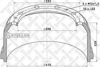 Stellox 85-00015-SX тормозной барабан на MERCEDES-BENZ MK