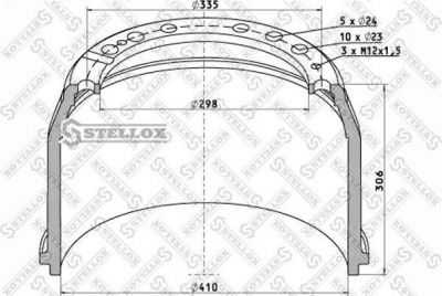 Stellox 85-00031-SX тормозной барабан на MERCEDES-BENZ SK