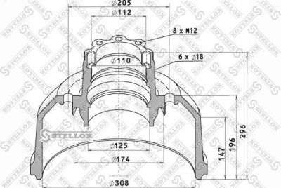 Stellox 85-00065-SX тормозной барабан на MERCEDES-BENZ LK/LN2