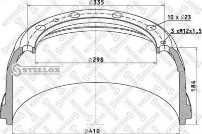 Stellox 85-00102-SX тормозной барабан на MERCEDES-BENZ MK