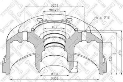 Stellox 85-00219-SX тормозной барабан на MERCEDES-BENZ LK/LN2