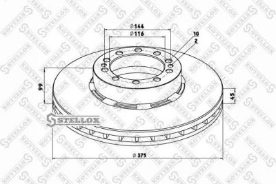 Stellox 85-00704-SX тормозной диск на RENAULT TRUCKS Midlum