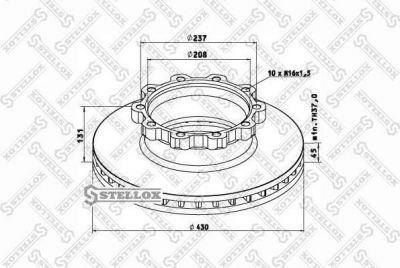 Stellox 85-00749-SX тормозной диск на SCANIA P,G,R,T - series