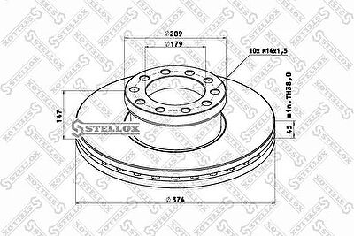 Stellox 85-00802-SX тормозной диск на DAF LF 45