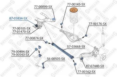 Stellox 87-05834-SX подвеска, рычаг независимой подвески колеса на 3 кабрио (E46)
