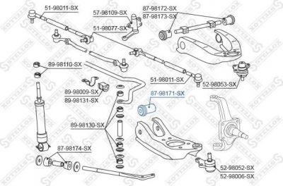 Stellox 87-98171-SX подвеска, рычаг независимой подвески колеса на TOYOTA HILUX II пикап (LN8_, RN5_, LN6_, YN6_, YN5_, LN5_, RN6_)