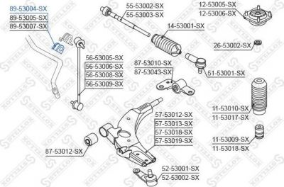 Stellox 89-53004-SX опора, стабилизатор на KIA SHUMA II (FB)