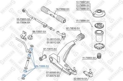 Stellox 89-73006-SX опора, стабилизатор на OPEL VECTRA A (86_, 87_)