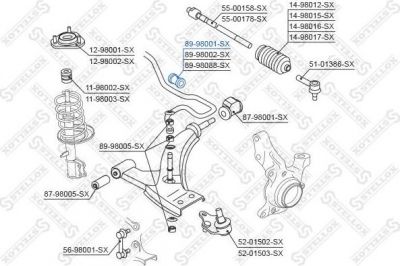 Stellox 89-98001-SX опора, стабилизатор на TOYOTA COROLLA Compact (_E9_)