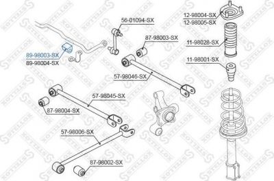 Stellox 89-98003-SX опора, стабилизатор на TOYOTA COROLLA Compact (_E9_)