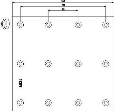 TEXTAR накладки тормозные 19393 STD 203x189,3x19 Scania (19393, 1939302)